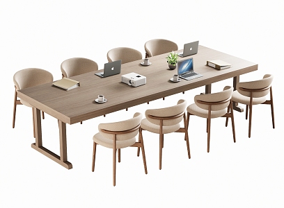 Modern Meeting Table and Chair Office Desk and Chair 3d model