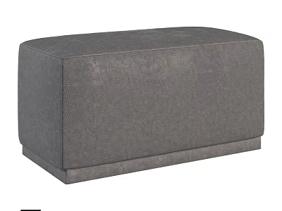 Modern Gray Upholstered Sofa Bench with Textured Surface and Rectangular Design 3d model