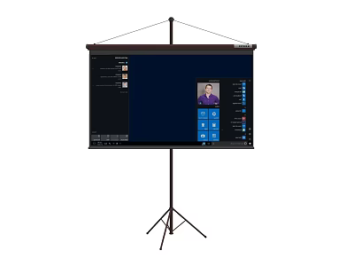 High Quality Projection Monitoring Screen With Tripod Stand And Video Interface 3d model