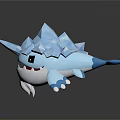 Low Poly Shark Figurines In Pink And Blue With White Bellies And Black Eyes