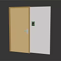 High Quality Door Hardware With Electronic Lock On Modern White Panel Yellow Frame Door 3d model