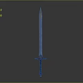 Ancient Medieval Sword With Long Metallic Blade And Ornate Hilt Design