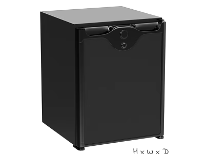 Black Compact Kitchen Refrigerator Appliance With Space Saving Design And Size HxWxD 3d model