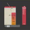 Pink And Red Battery Packs With Japan Label On Silver And Dark Background