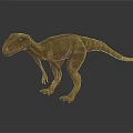 Realistic 3D Dinosaur Character Model With Brown Striped Skin And Standing Pose 3d model