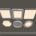 Modern Ceiling Lights with Square Round Hexagonal Shapes and Bright Illumination Design 3d model