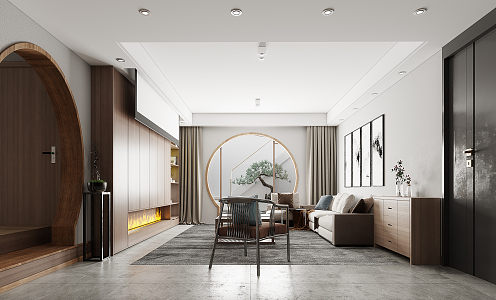 New Chinese Living Room 3d model