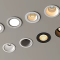 LED Recessed Downlights And Spotlights With White Black Round Designs For Home Lighting
