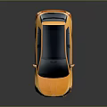 Orange Hatchback Car With Black Roof Silver Alloy Wheels And Modern Front Grille
