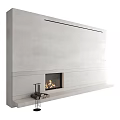 Modern Fireplace With Flames In Minimalist Interior 3d model