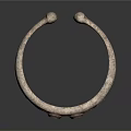 Textured Stone Like Decorative Bracelet With Carved Patterns And Bronze Round Accents