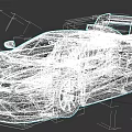 White Ford Sports Race Car With Aerodynamic Design And Rear Wing