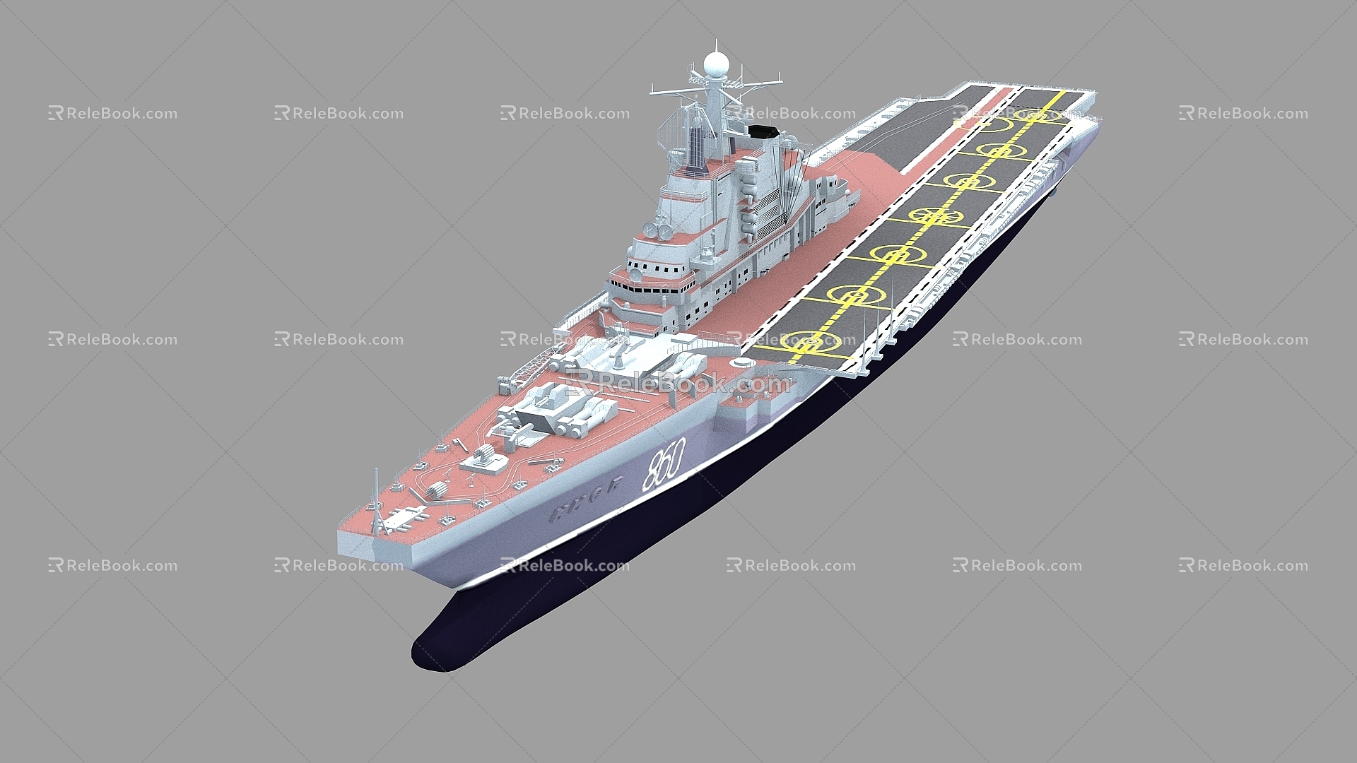 Kiev-class aircraft carrier 3d model