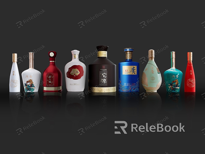 Liquor Bottled Wine Glass Bottle White Wine Bottle Wine Bottle Packaging Liquor Bottle Packaging Porcelain Bottle model