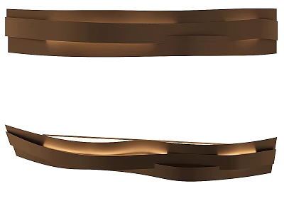 Layered Wavy Modern Wall Lights With Warm Glow And Sleek Brown Design 3d model