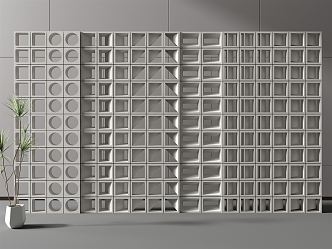 Modern partition cement brick partition 3d model