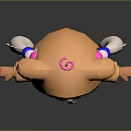 Cartoon Style Game And Movie Character In Orange Fox Costume With White Belly And Pigtails