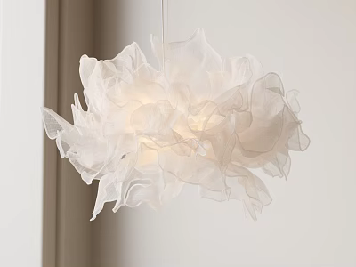 Soft White Hanging Chair With Fluffy Fabric Design For Cozy Indoor Living Space 3d model