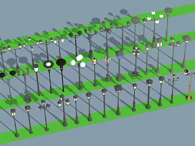 Outdoor Lights With Various Designs And Styles For Garden And Outdoor Spaces 3d model