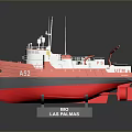 Detailed Model Ship With Red Green Hull AS2 RIO DE LA PLATA Collectible