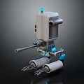 Futuristic Mechanical Weapon 3D Model With Robotic Arm And Cannon Barrel