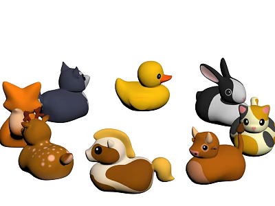 Modern Children's Chair Animal Seat 3d model