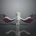 White Mythical Creature With Outstretched Purple Wings And Smooth Surface Reflection