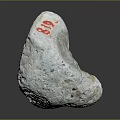 Natural White Stone With Red Markings And Rough Surface Texture 3d model