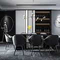 Modern Minimalist Restaurant Interior With White Sculpture Large Circular Ring And Modern White Chair