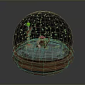 Modern Black Spherical Decorative Accessory With Wooden Base For Home Interior
