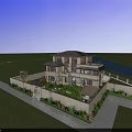 Modern Chinese Style Detached Villa With Courtyard Greenery Water Feature And Lighting