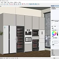 Modern Home Wine Cabinet With Multiple Shelves Storing Red Wine Bottles In Spacious Interior