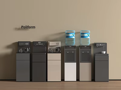Poliform Kitchen Appliances Showcasing Various Water Dispensers In Different Colors And Styles 3d model