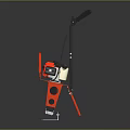 Red Concrete Screed Machine With Black Handles And White Long Plate