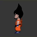Young Goku Style Cartoon Character With Spiky Black Hair Orange Outfit And Blue Shoes