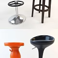 Modern Stylish Bar Stools with Colorful Seats Metal Bases and Wooden Legs