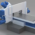 Industrial Milling Machine With Precision Worktable Blue White Design And Control Panel