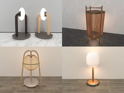 Unique Shaped Table Lamps with Modern Design for Interior Decor and Home Styling 3d model