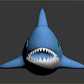 Cute Blue Shark Plush Toy With Soft Material And Friendly Expression 3d model