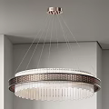 Elegant Modern Circular Chandelier With Metal Frame And Hanging Transparent Pendants