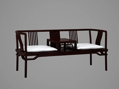 Chinese-style Rohan Bed Recliner 3d model