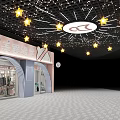 Stylish Maternity And Baby Store In Shopping Mall With Adorable Star Shaped Ceiling Lighting