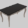 Vintage Style Dining Table With Dark Wooden Top And Light Carved Legs
