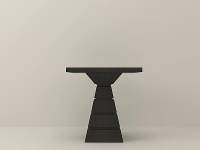 Modern Black Side Table with Textured Design and Layered Structure for Living Room 3d model