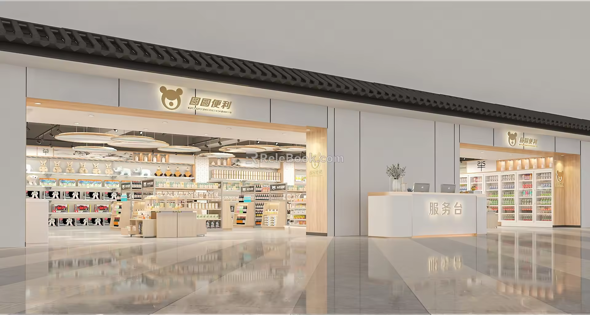 New Chinese Supermarket Convenience Store Commissary Commercial Space Retail Space Exclusive Store Chain Store Guofeng Chinese Style Jiangnan Water Town 3d model