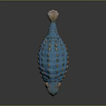 Blue Dinosaur Toy With Orange Legs And Spiked Cracked Texture Back