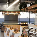 Modern Spacious Supermarket Interior With Shelves Full Of Products Checkout Counter And Bright Lighting