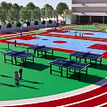 Modern Playground Primary and Middle School Campus Playground Runway 3d model
