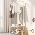 Indoor Clothing Rack Featuring Hanging Sweaters Coats Folded Clothes And Storage Boxes