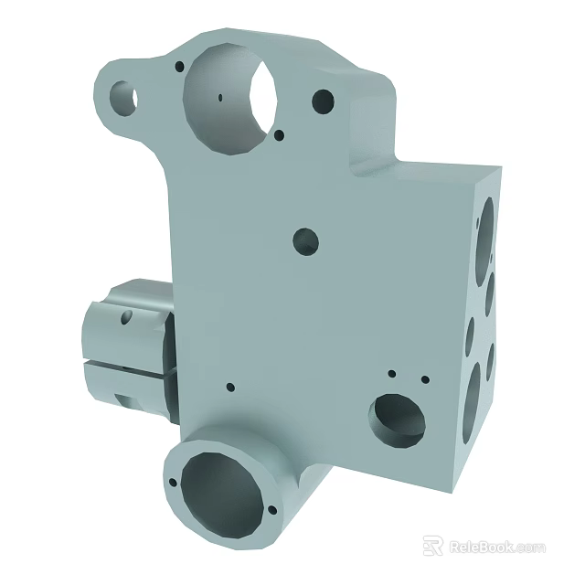 Precision Machined Industrial Metal Part With Multiple Holes And Structures 3d model 